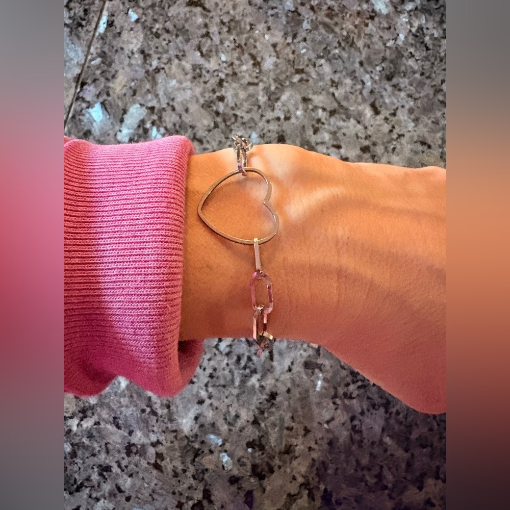 Heart paperclip bracelet
